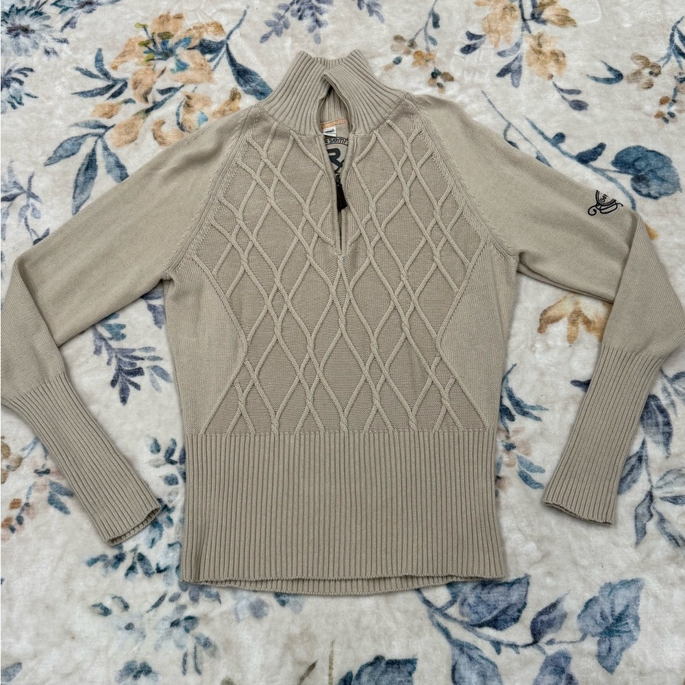Gersemi Equestrian Women’s Beige Zip-Up Sweater M